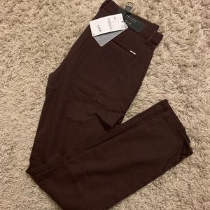 Zara - Slim Fit Melange Burgundy Pants